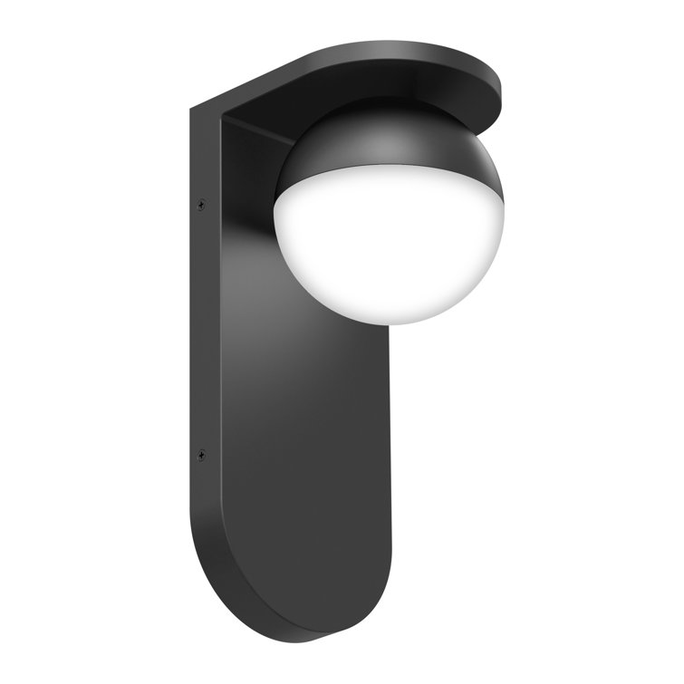 Matte Black Aluminum LED Wall Light with Frosted Plastic Lens