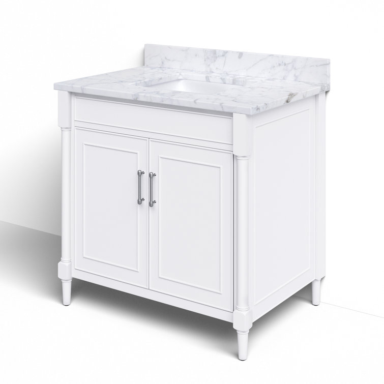 Selene 37'' Elegant White Single Freestanding Bathroom Vanity