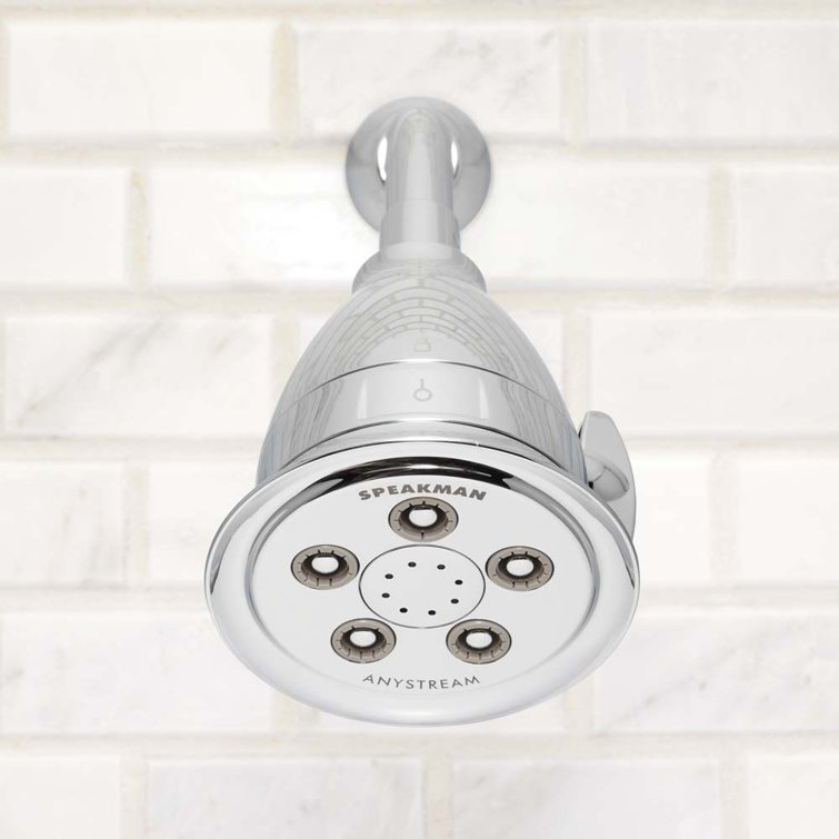 Polished Chrome Adjustable Shower Head with Filter and Jet Spray