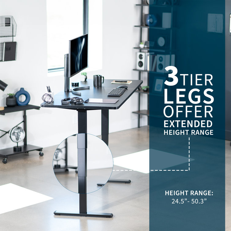 Vivo Adjustable 71" Electric Standing Desk, Black Top & Frame