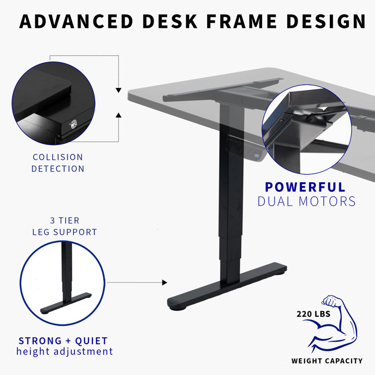 Dark Walnut & Black Dual Motor 71'' Electric Standing Desk