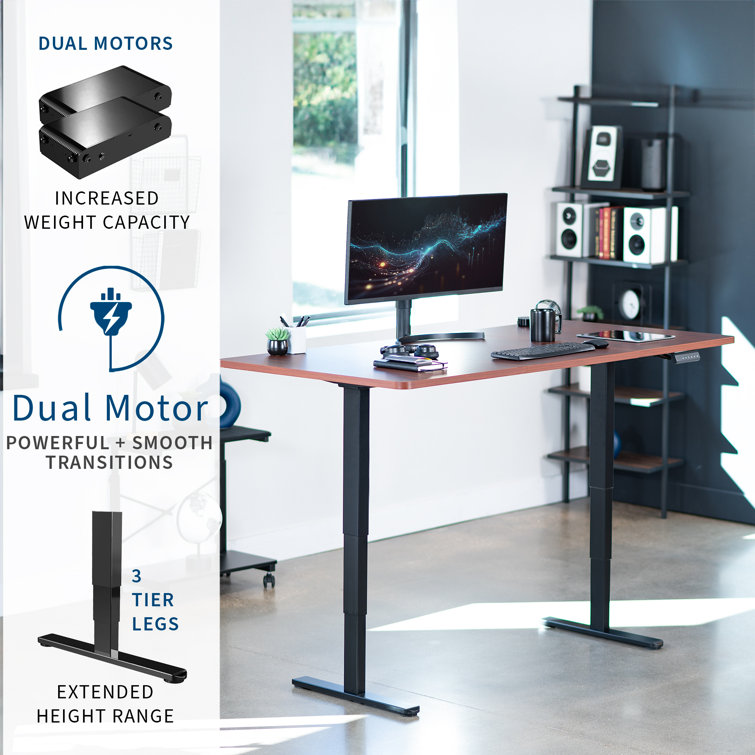 Dark Walnut & Black Dual Motor 71'' Electric Standing Desk