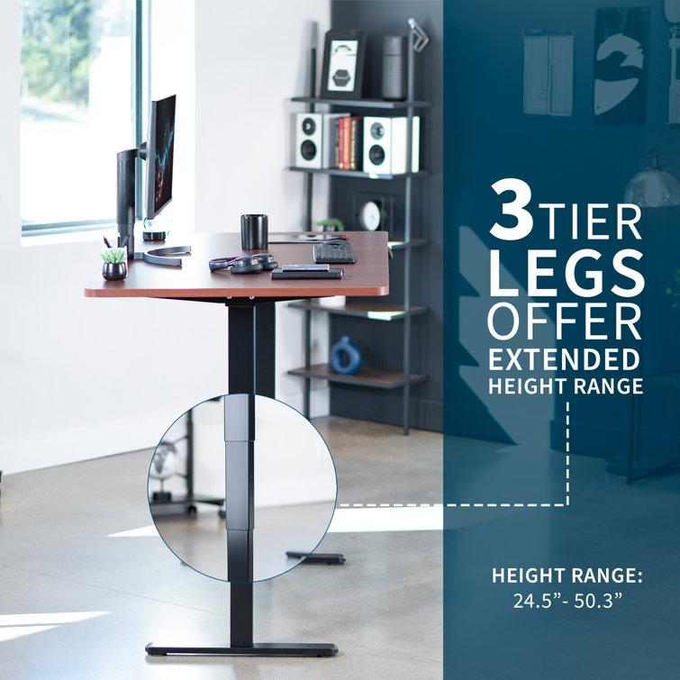Dark Walnut & Black Dual Motor 71'' Electric Standing Desk