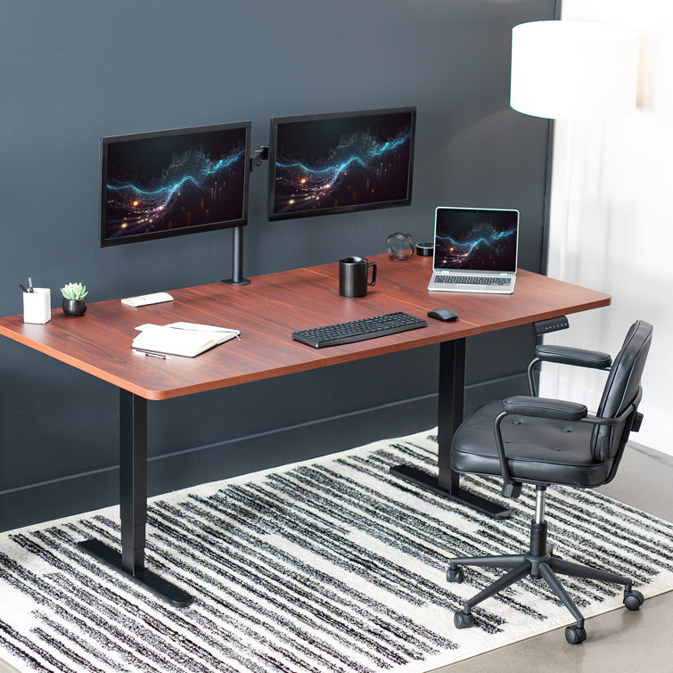 Dark Walnut & Black Dual Motor 71'' Electric Standing Desk