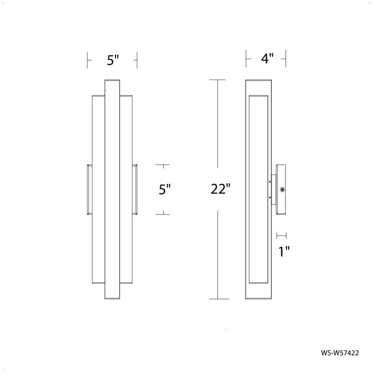 Arrow Black Aluminum 22" LED Outdoor Wall Light