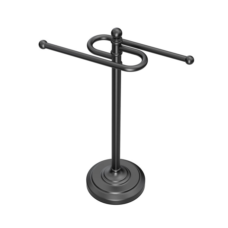 Matte Black S-Style Hand Towel Holder with Circular Base