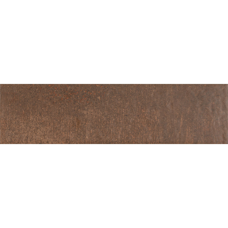 Terracotta Brown Ceramic Subway Wall & Floor Tile, 3" x 10"