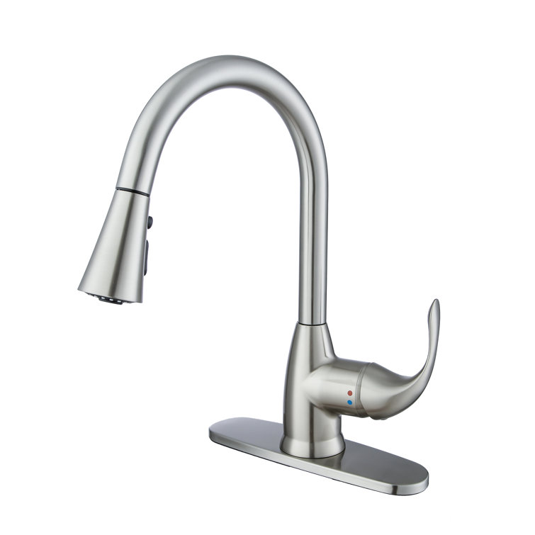 Brushed Nickel Single Handle Kitchen Faucet with Pull-out Spray