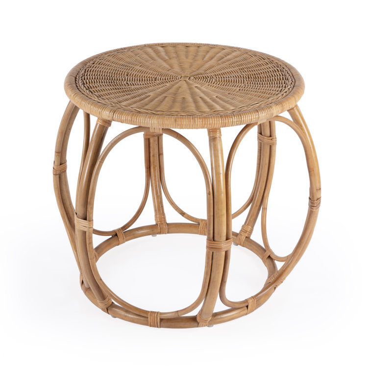 Savannah Natural Rattan Round Bohemian End Table