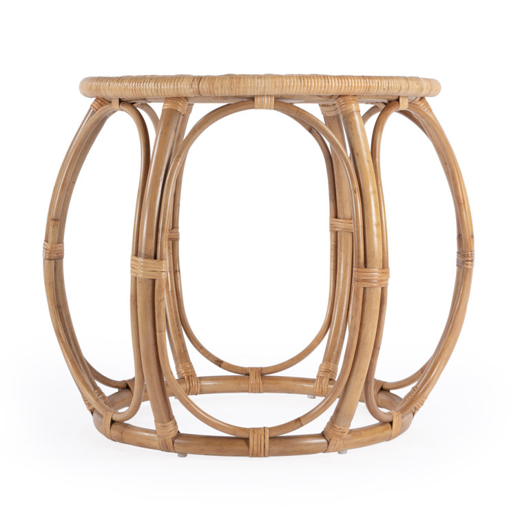 Savannah Natural Rattan Round Bohemian End Table