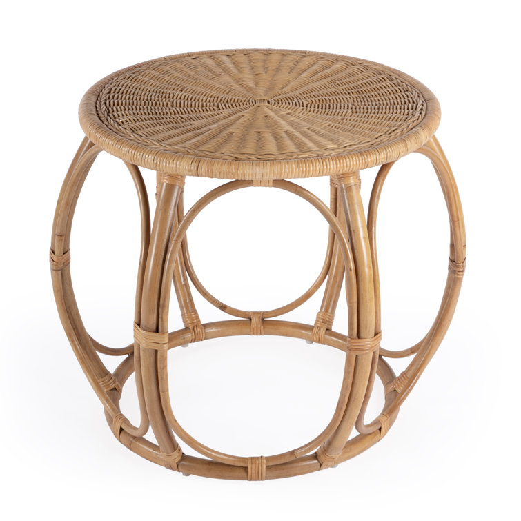 Savannah Natural Rattan Round Bohemian End Table