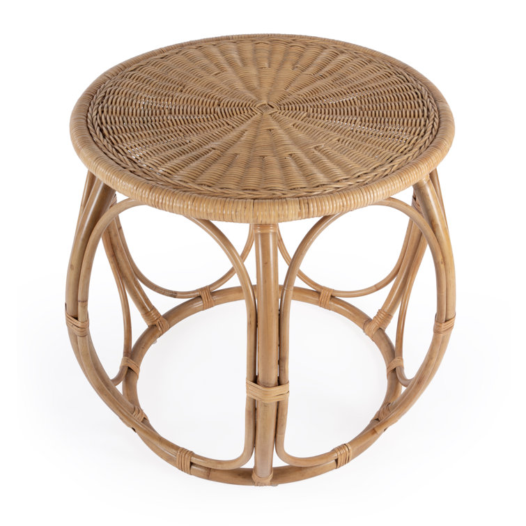 Savannah Natural Rattan Round Bohemian End Table