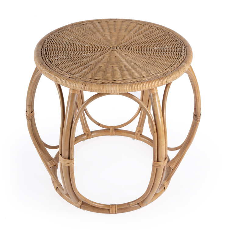 Savannah Natural Rattan Round Bohemian End Table