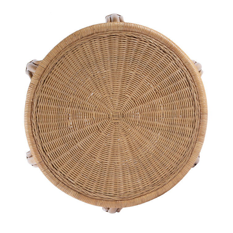 Savannah Natural Rattan Round Bohemian End Table