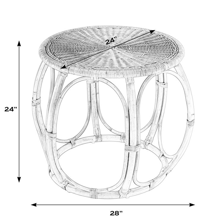 Savannah Natural Rattan Round Bohemian End Table