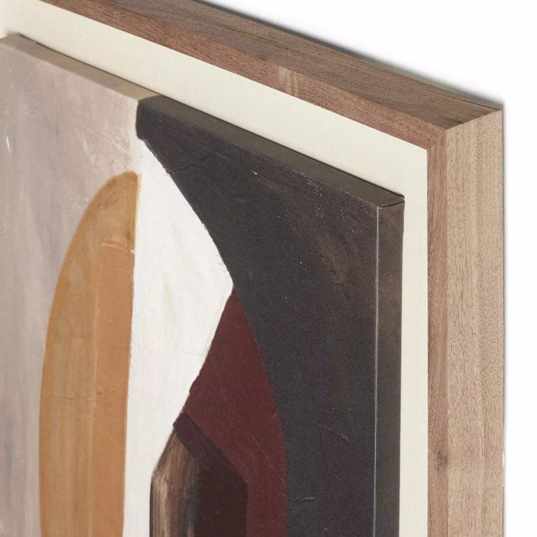 Abstract Framed Canvas Art with Quote in Neutral Tones