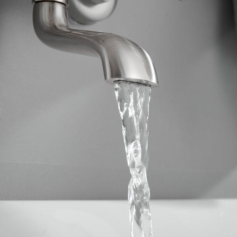 Brushed Nickel Double Handle Wall Mount Tub Faucet