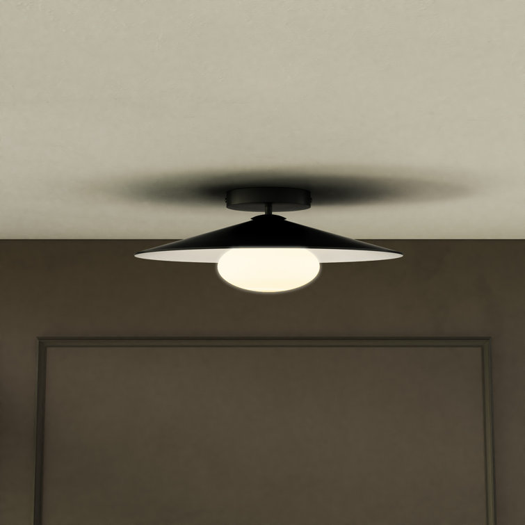 Cruz Geometric Wave-Inspired LED Flush Mount in Gray