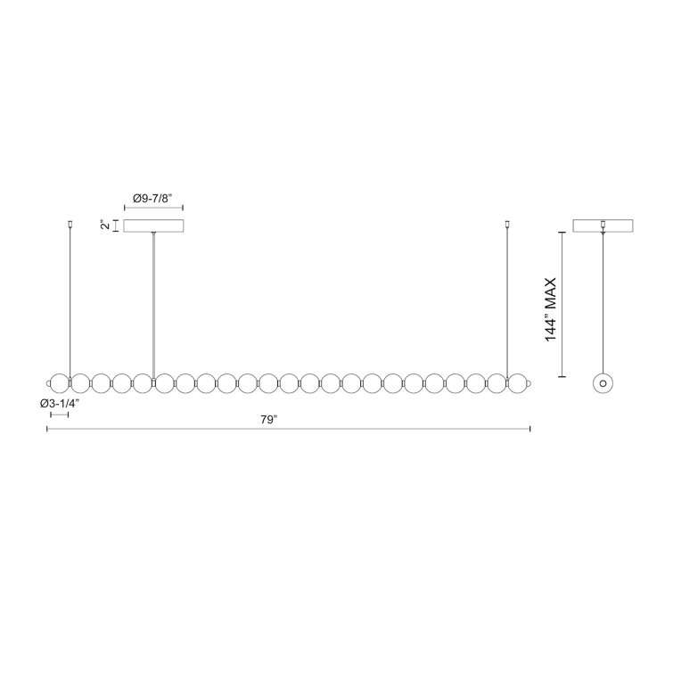 Akoya 79'' Chrome Crystal LED Linear Chandelier
