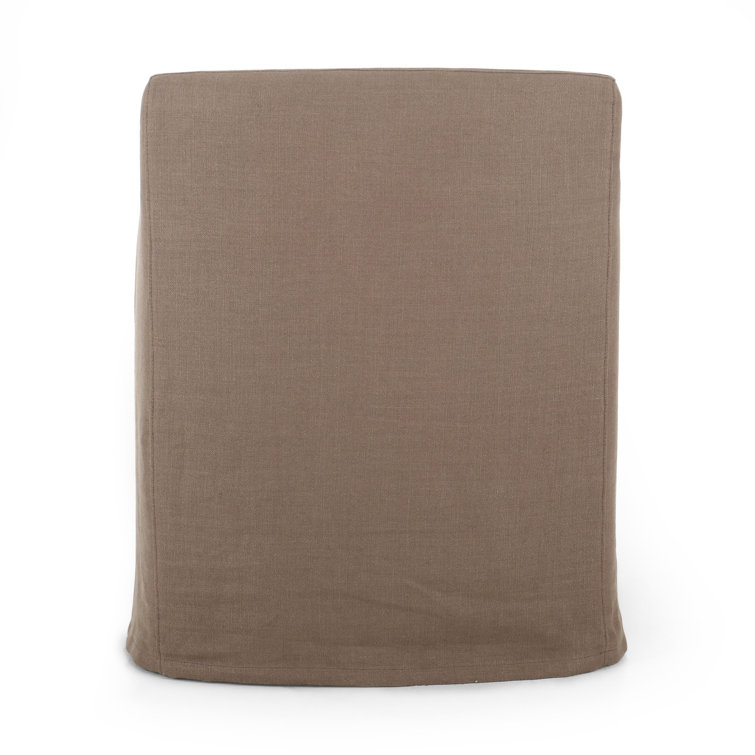 Brussels Mushroom Upholstered Arm Chair with Slipcover