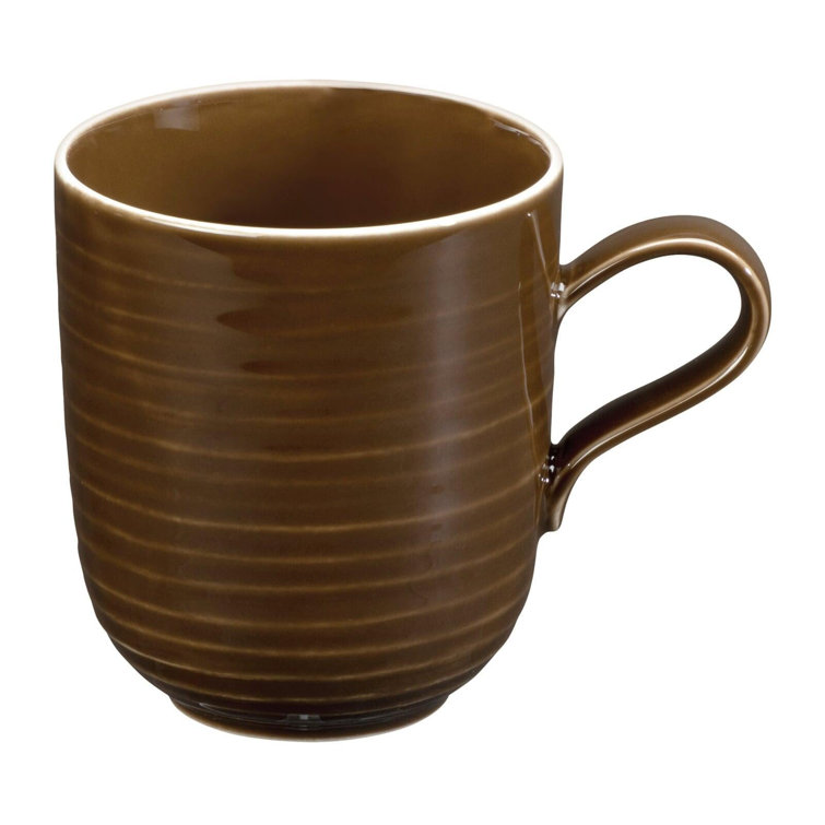 Brown Ceramic Microwave Safe Beverage Mugs Set of 4