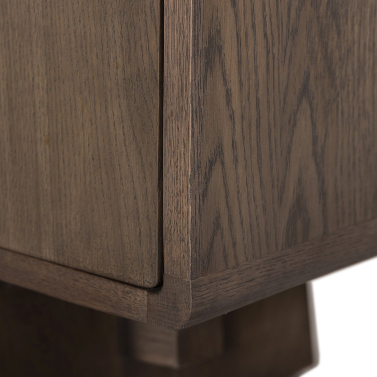 Malmo 94'' Aged Natural Oak Midcentury Sideboard