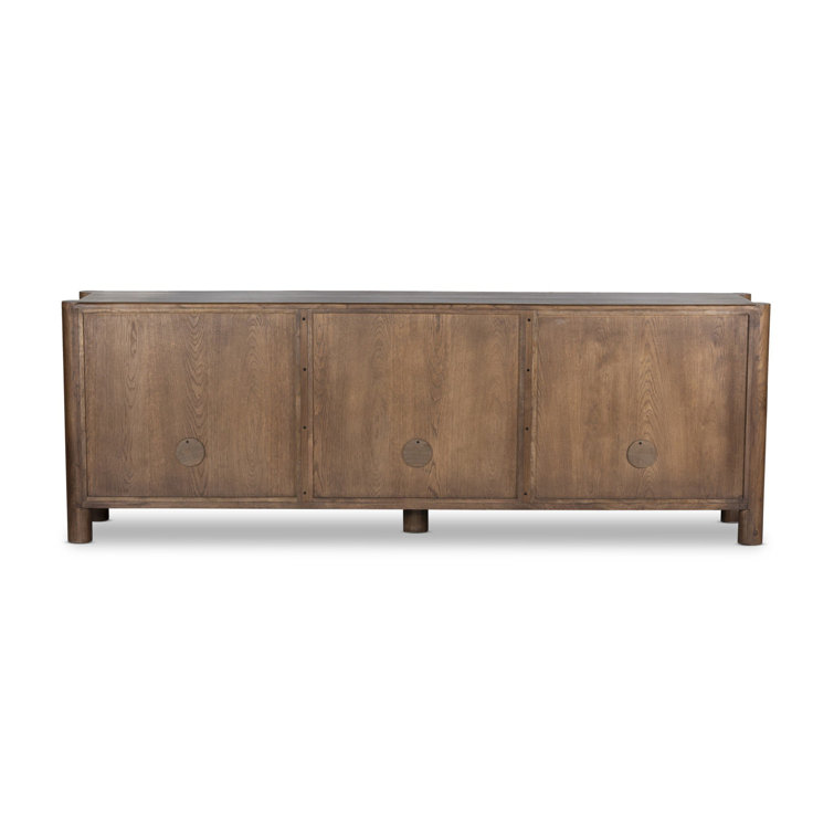 Ezri 98'' Cocoa Oak Carved Sideboard