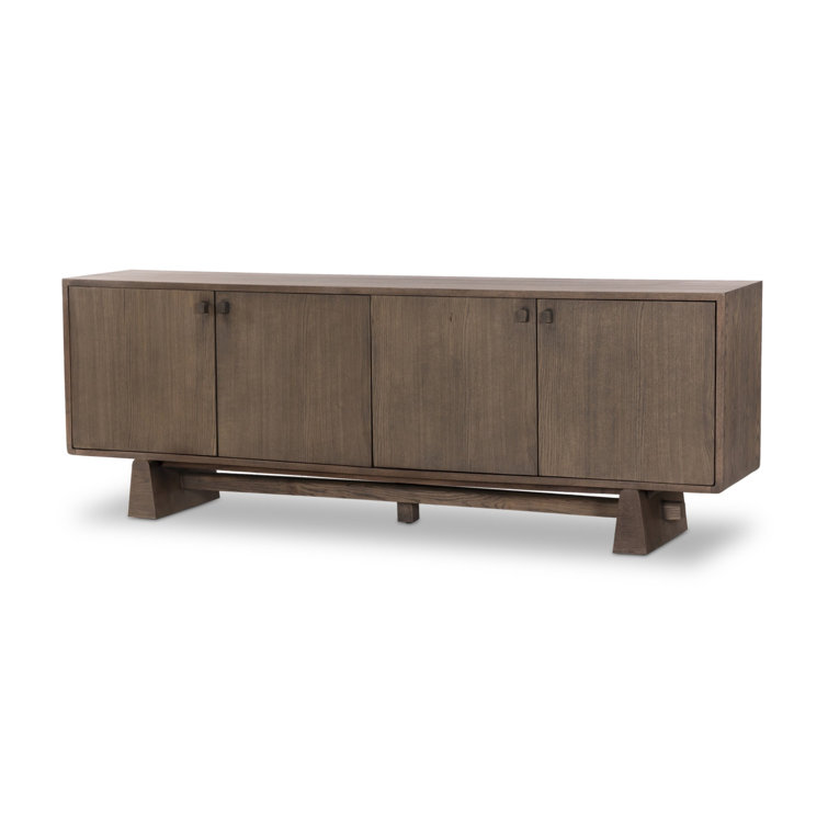 Malmo 94'' Aged Natural Oak Midcentury Sideboard