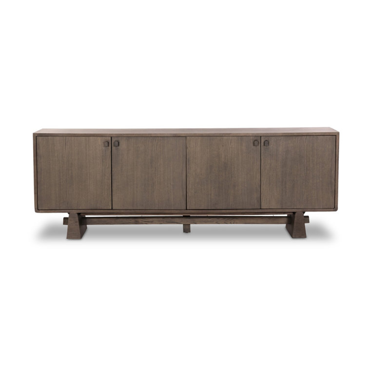 Malmo 94'' Aged Natural Oak Midcentury Sideboard
