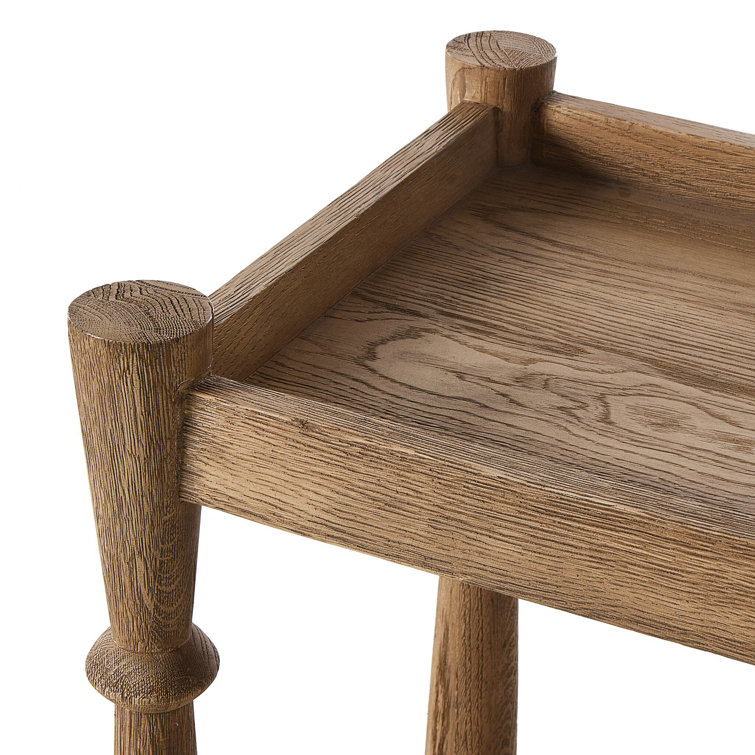 Light Wash Oak Bar Cart with Storage and Wheels