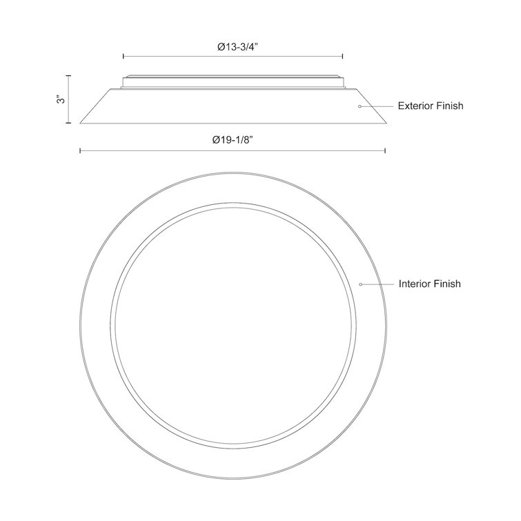 Jasper 19" White and Gold Glass LED Flush Mount