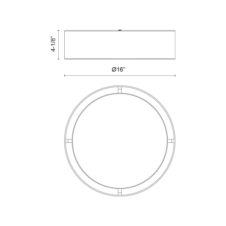 Dalton White Glass Drum 16" LED Energy Star Flush Mount