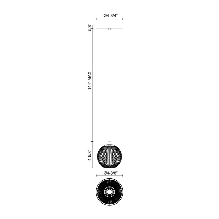 Marni Polished Nickel Glass Globe LED Pendant Light