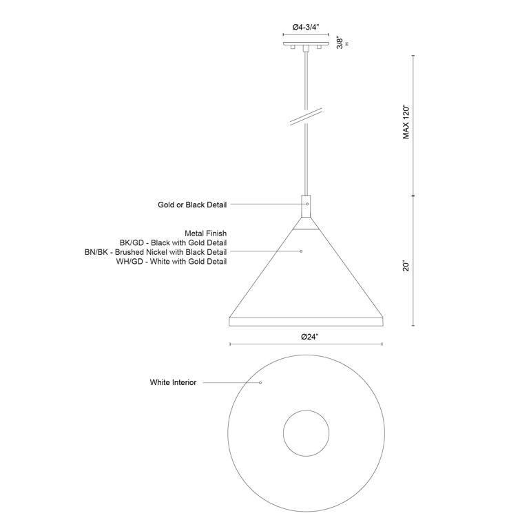 Brushed Nickel and White Aluminum LED Pendant Light