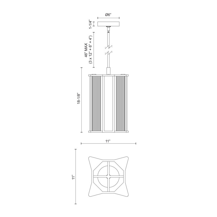 Polished Nickel Mini LED Pendant with Ribbed Glass