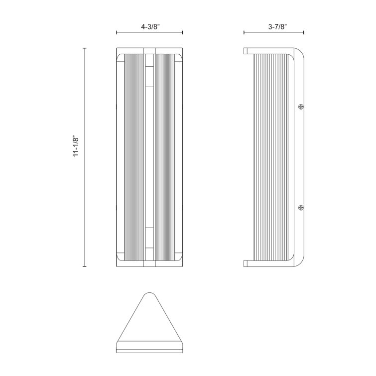 Polished Nickel Ribbed Glass LED Bath Bar