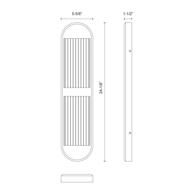 Polished Nickel Ribbed Acrylic LED Bath Bar