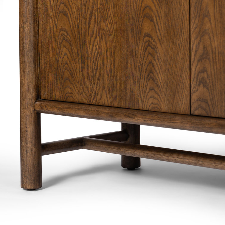 Dark Toasted Oak Veneer 3-Door Freestanding Cabinet