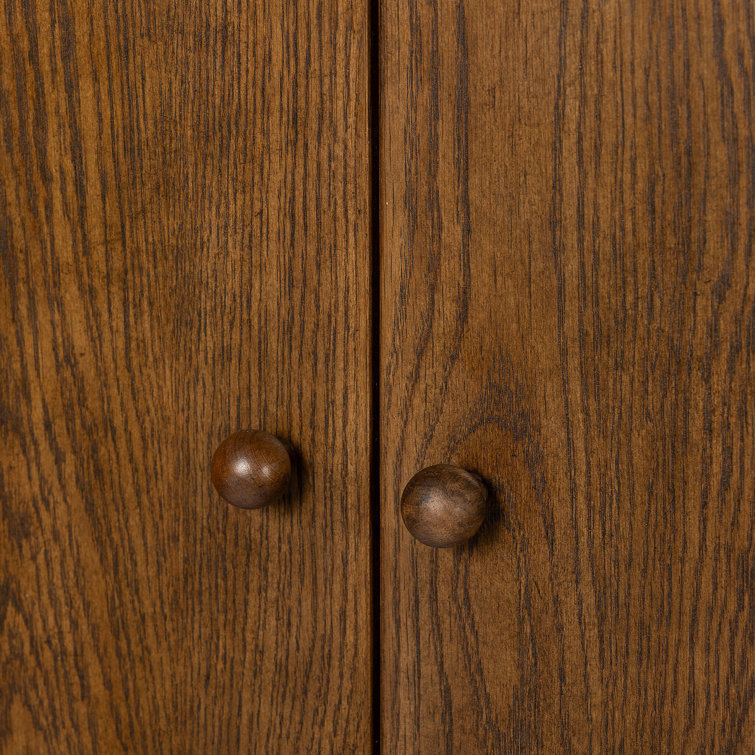 Dark Toasted Oak Veneer 3-Door Freestanding Cabinet