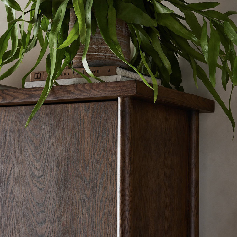 Dark Toasted Oak Veneer 3-Door Freestanding Cabinet