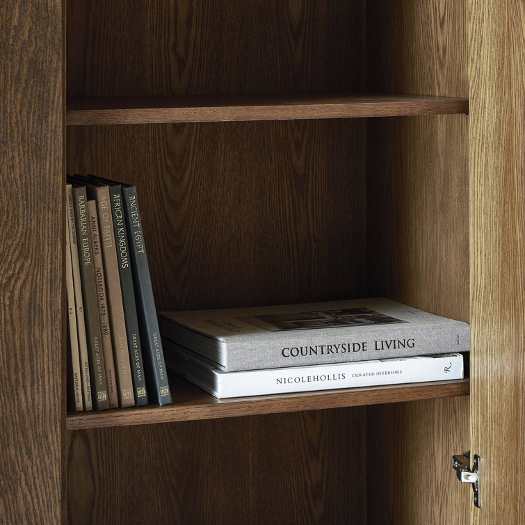 Dark Toasted Oak Veneer 3-Door Freestanding Cabinet