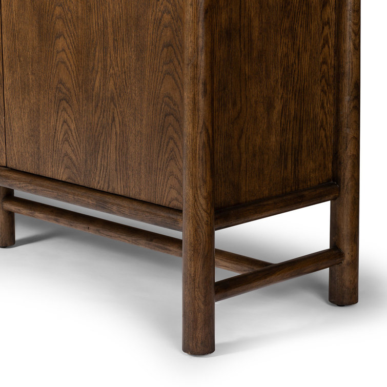 Dark Toasted Oak Veneer 3-Door Freestanding Cabinet