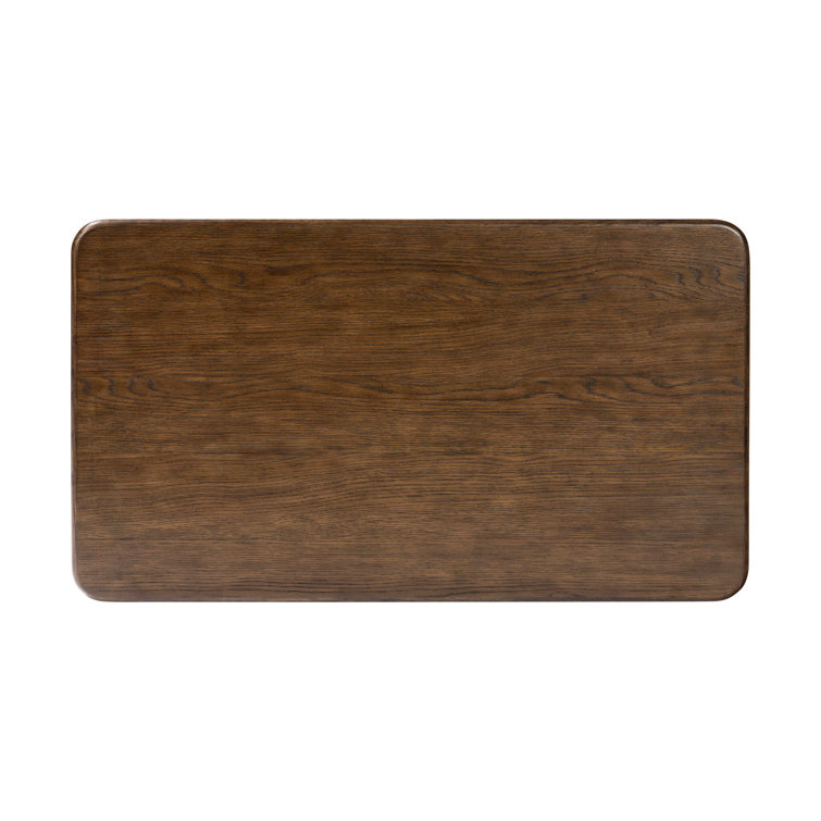 Aged Oak 2-Drawer Nightstand with Gunmetal Pulls