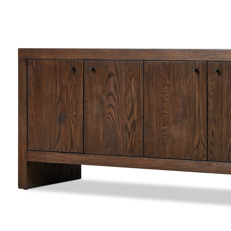 Sullivan Umber Oak Media Console with Cabinet