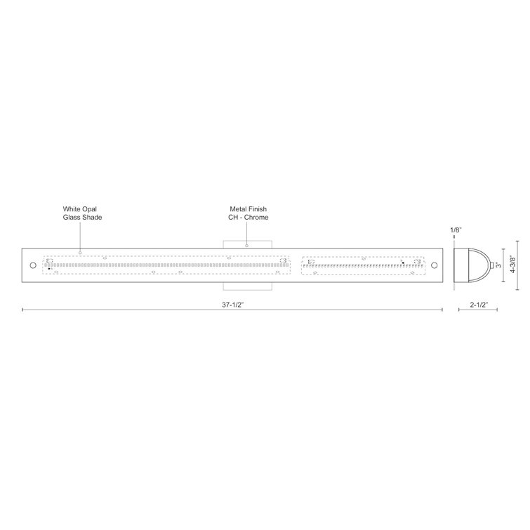 Peggy 37.5" Chrome LED Dimmable Modern Bath Bar