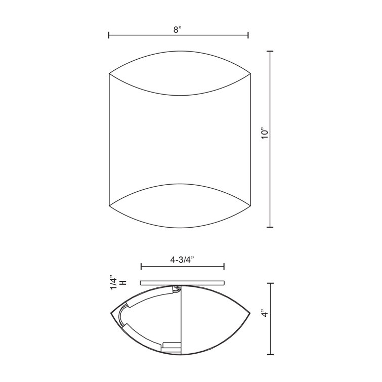 Preston Black LED Dimmable Wall Sconce, 10" H x 8" W