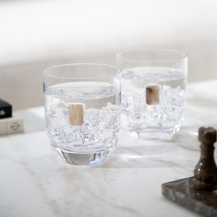Clear and Smoke Agate 11.05oz Crystal Drinking Glass Set