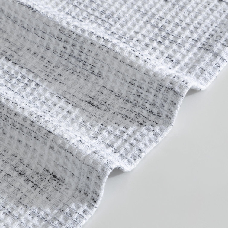 King White and Black Cotton Waffle Weave Blanket