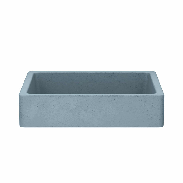 Ocean Blue Concrete Rectangular Undermount Bathroom Sink