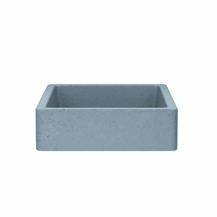 Ocean Blue Concrete Rectangular Undermount Bathroom Sink